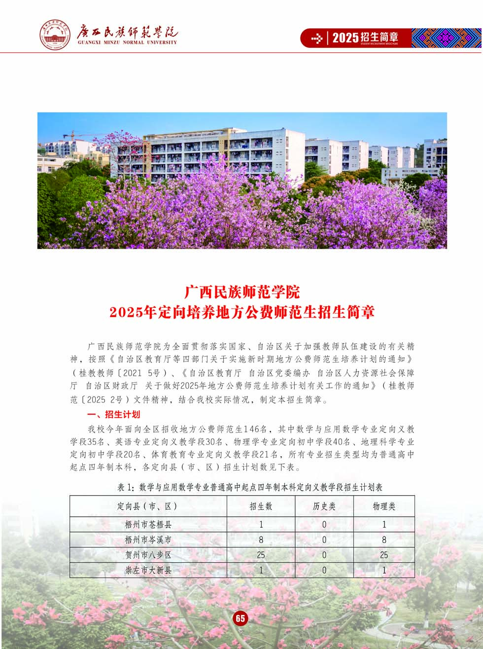 廣西民族師范學(xué)院－2025年招生簡(jiǎn)章